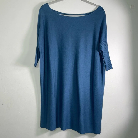 PERUVIAN CONNECTION Blue Dolman Sleeve Lagoon Rebelle Tunic Small - Picture 1 of 7